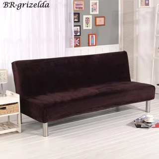 GRA Plush Tecido Dobrável Sofá-Cama Sem Braço Cobertura De