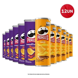 Kit Batata Pringles® Queijo E Cheddar E Bacon 12 Unidades