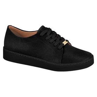 Tênis Feminino Preto Vizzano Casual Cano Baixo De Camurça Com Cadarço - 1214205C