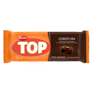 Cobertura Meio Amargo Top Harald Barra De Chocolate 1,01 kg