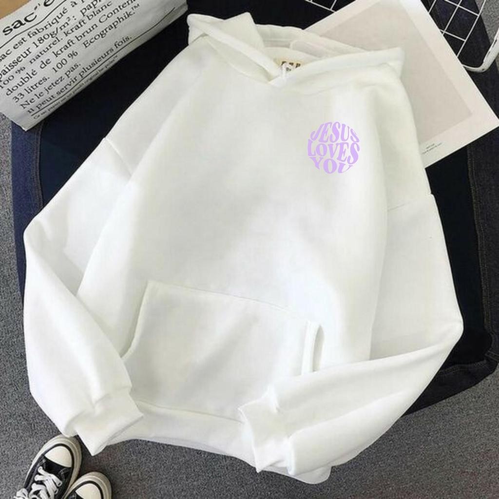 Blusa Moletom Jesus Loves You estampa Cristã