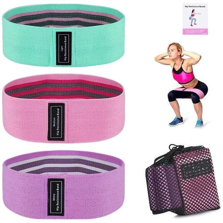 Kit 3 faixas elástica de resistência para yoga pilates treino academia