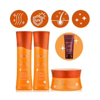 Kit Shampoo Condicionador Mascara Solar Defense Amend