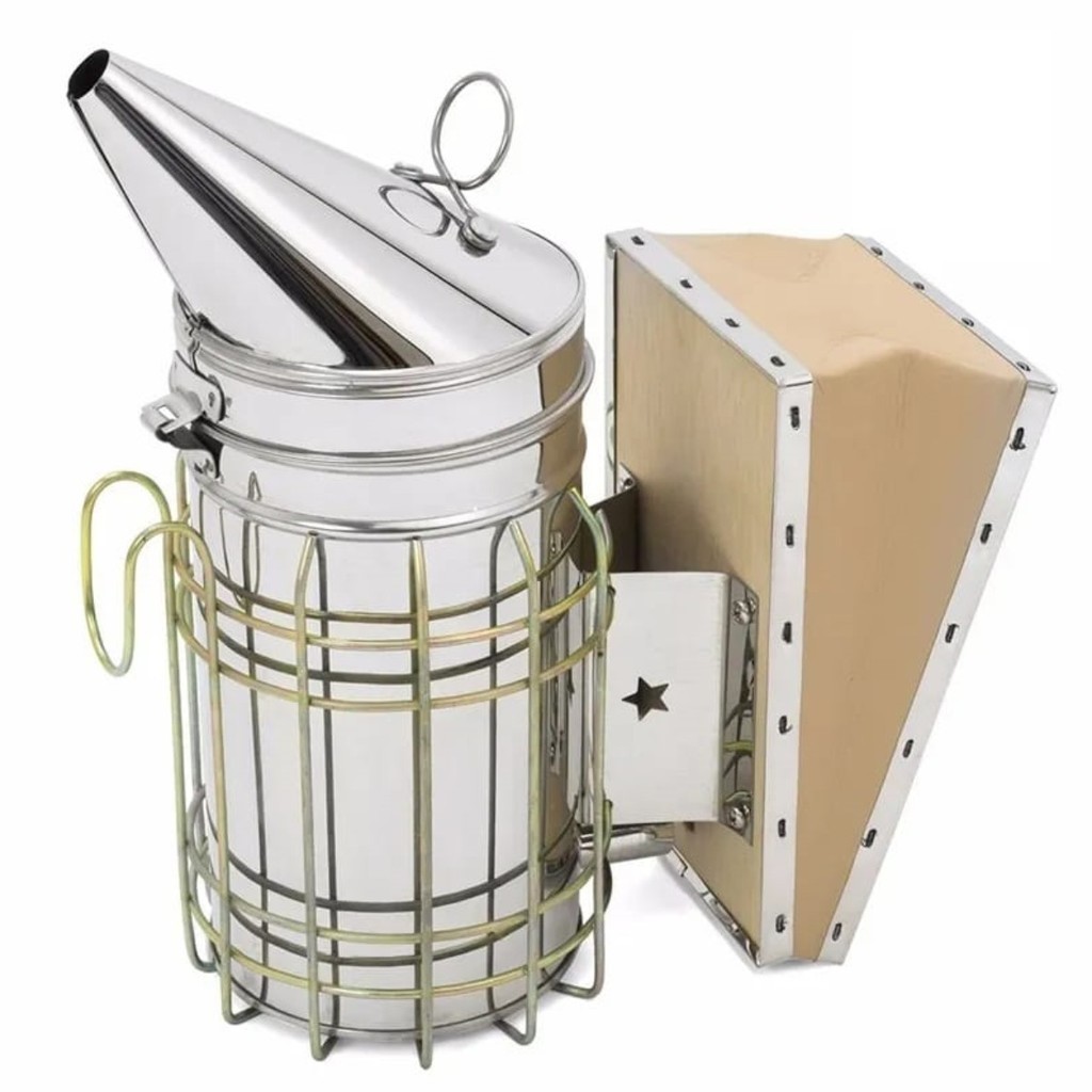 Fumigador compacto em inox para apicultura de abelhas