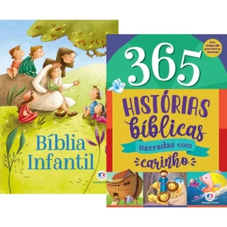 Kit 2 Livros | 365 Histórias bíblicas narradas com carinho + Bíblia infantil em Oferta na Shopee