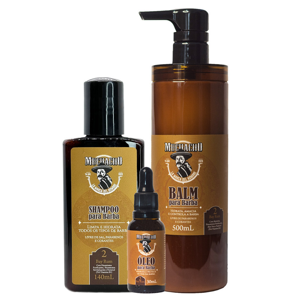 Beard Brush For Men Caveman - Oil, Balm, Soap & Free Comb (Bay Rum Scent) Beard Care Kit - Foto 6