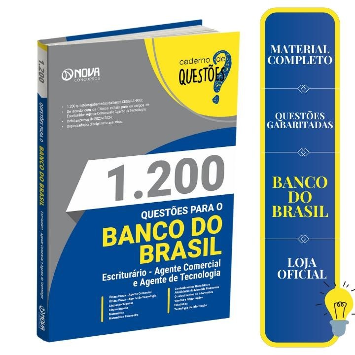 Livro IMPRESSO para o Banco do Brasil - 1.200 Questões Gabaritadas DOS ...