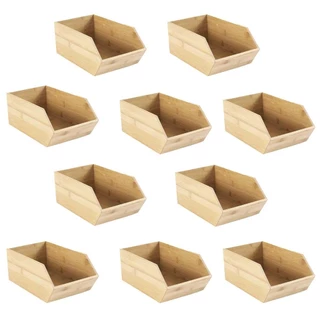 Kit 10 Caixas Empilhavel Cozinha 6,4L Organizadora Ou Keep