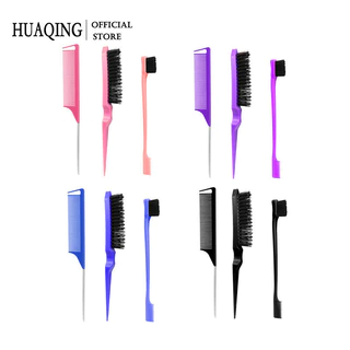 3pcs/lot Dupla Face Controle De Borda Penteado Escova Para Cabeleireiro Acessórios Pente De Ponta De Agulha De Aço Conjunto De Maquiagem