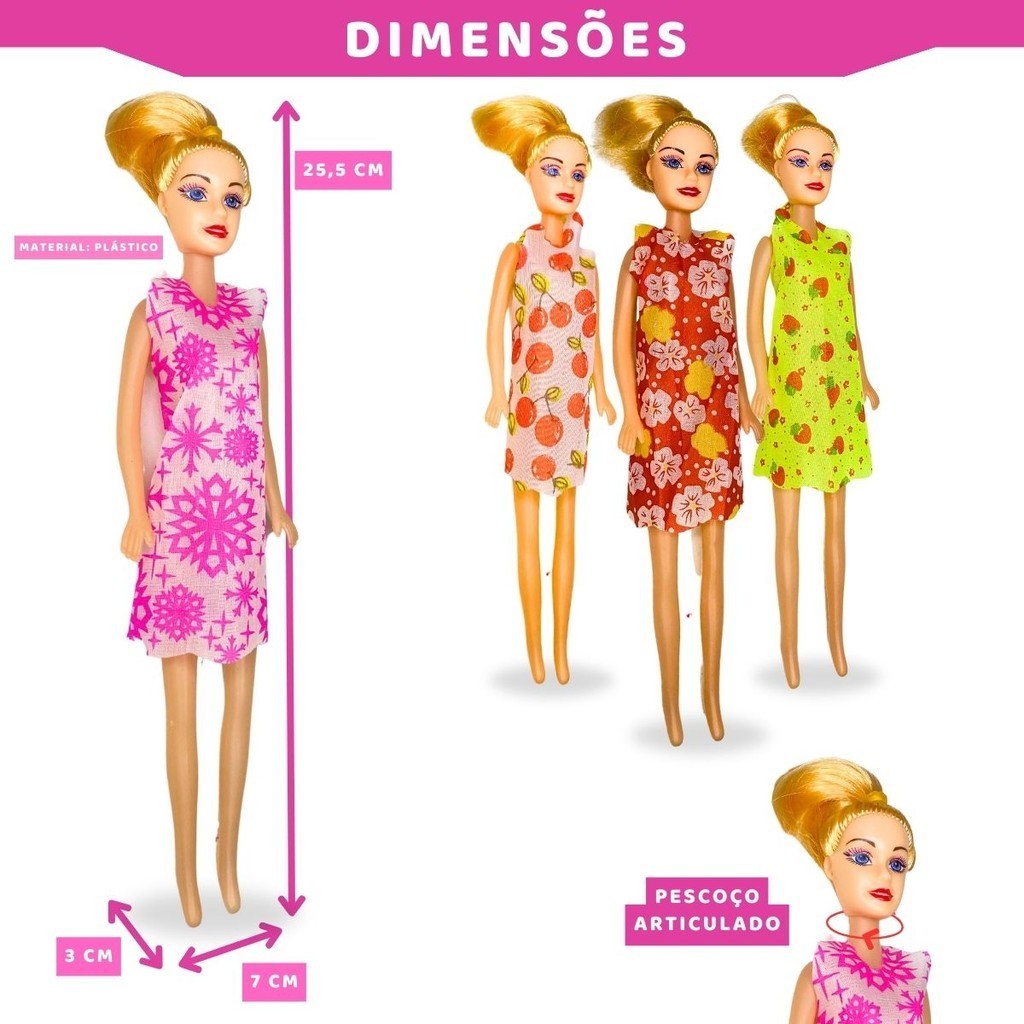 Imagem do produto Boneca Brinquedo Para Meninas Barato Plástico Criança 2