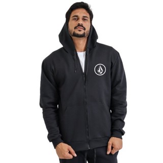 Moletom Blusa de frio Moleton Blusa de Moletom Masculino com ziper Volcom Modelo Escudo Exclusivo - ByHope
