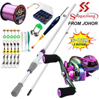Conjunto Sougayilang Johor pancing Vara De Pesca E Carretel Com Linha De 500 M De Equipamentos, Varas Equipamento De Go