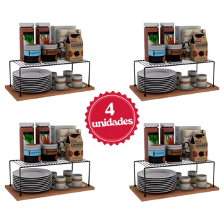 Kit Organizador Armário Cozinha Panela Prato Aço 32 cm 4 un