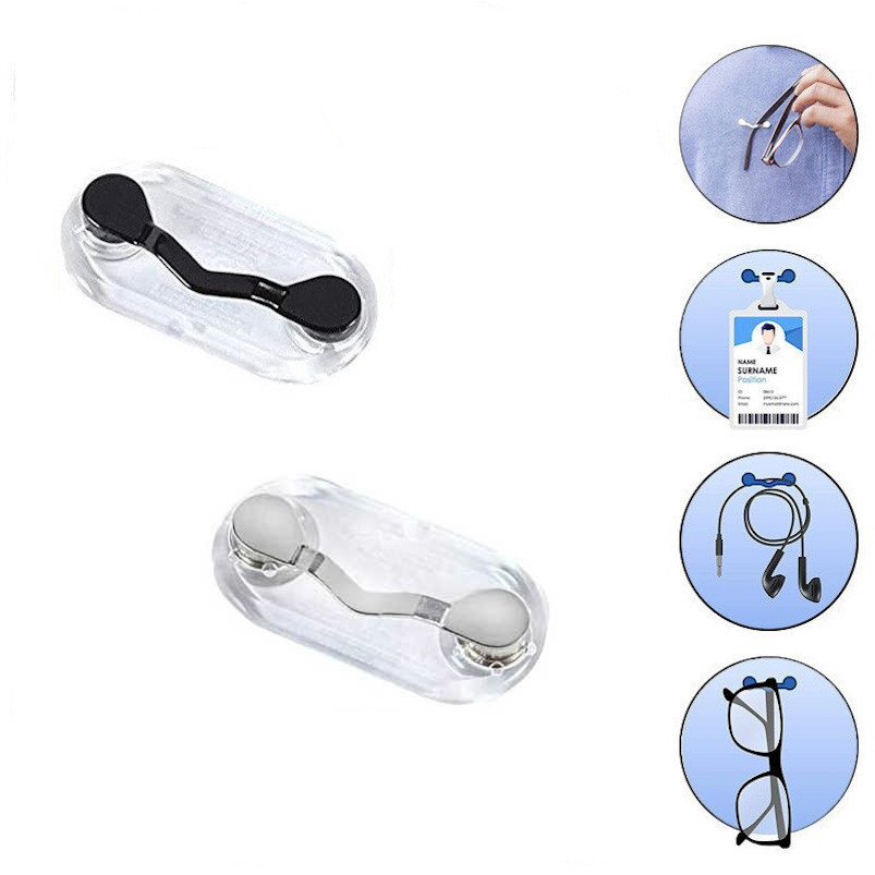 Suporte magnético para óculos crachá fone de ouvido caneta