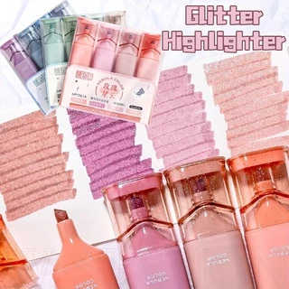 4 Caneta Destacadora Color/Set Glitter -Marcadores Flash Finos De Pintura Para O Livro De Recortes DIY , Diário De Desenho De Escrita Brilhante Estudantes Material Escolar De Papelaria