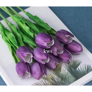 Buque De Tulipas Flores Artificial Com 7 Unidades Decoração