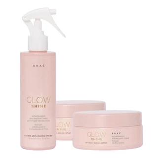 Kit Braé Glow Shine Máscara 200g, Máscara 200g, Fluido Ativador 200ml (3 produtos)