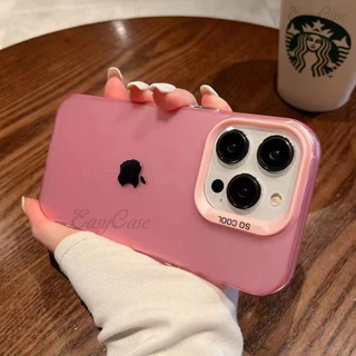 Capa Dupla Galvanizada Rosa IMD Para iPhone 15 14 13 12 11 Pro Max XS XR XSMAX Macia anti-Queda E Tampa Traseira Antiderrapante