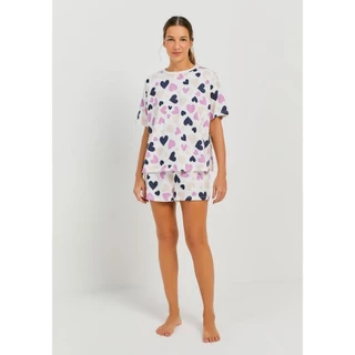 Pijama Curto Feminino Estampado Oversized Hering