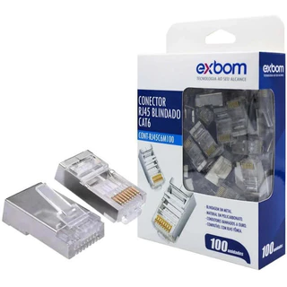 Conector Rj45 Cat6 Giga Blindado - Kit Com 500 Unidades