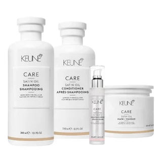 Kit Keune Care Satin Oil Shampoo 300ml, Condicionador 250ml, Máscara 200ml, Serum 25ml