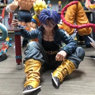 Modelo Dragon Ball Trunks Postura Sentada 14,5cm Figura DragonBall Torankusu Coleção De Brinquedos Desktop Ornaments