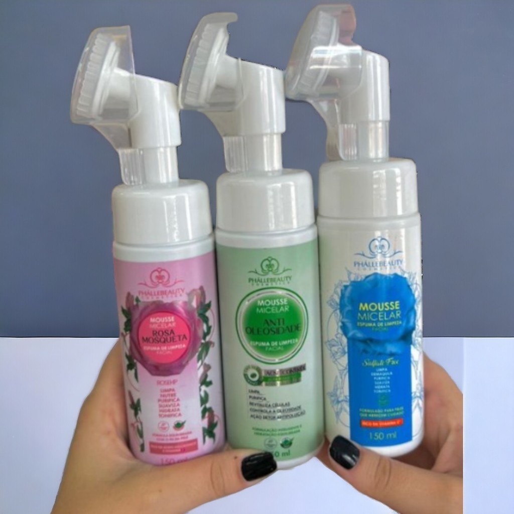 Mousse Micelar Espuma de Limpeza Facial 150ml PhálleBeauty