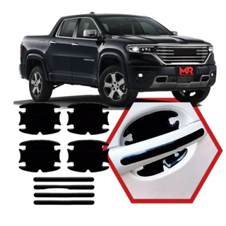Adesivo Silicone Protetor Maçaneta Carro Preto Ram Rampage 2023 2024