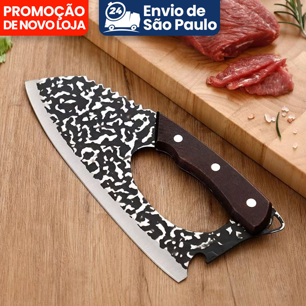 Cutelo lnox Profissional Cabo King ArtesanalChurrasco Cozinha