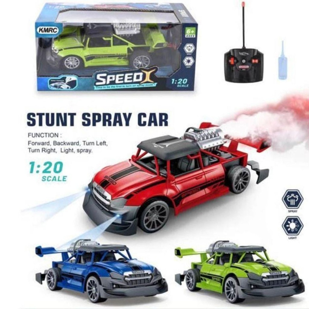 Carro Controle Remoto Solta Fumaça Spray Car Racing Veloz
