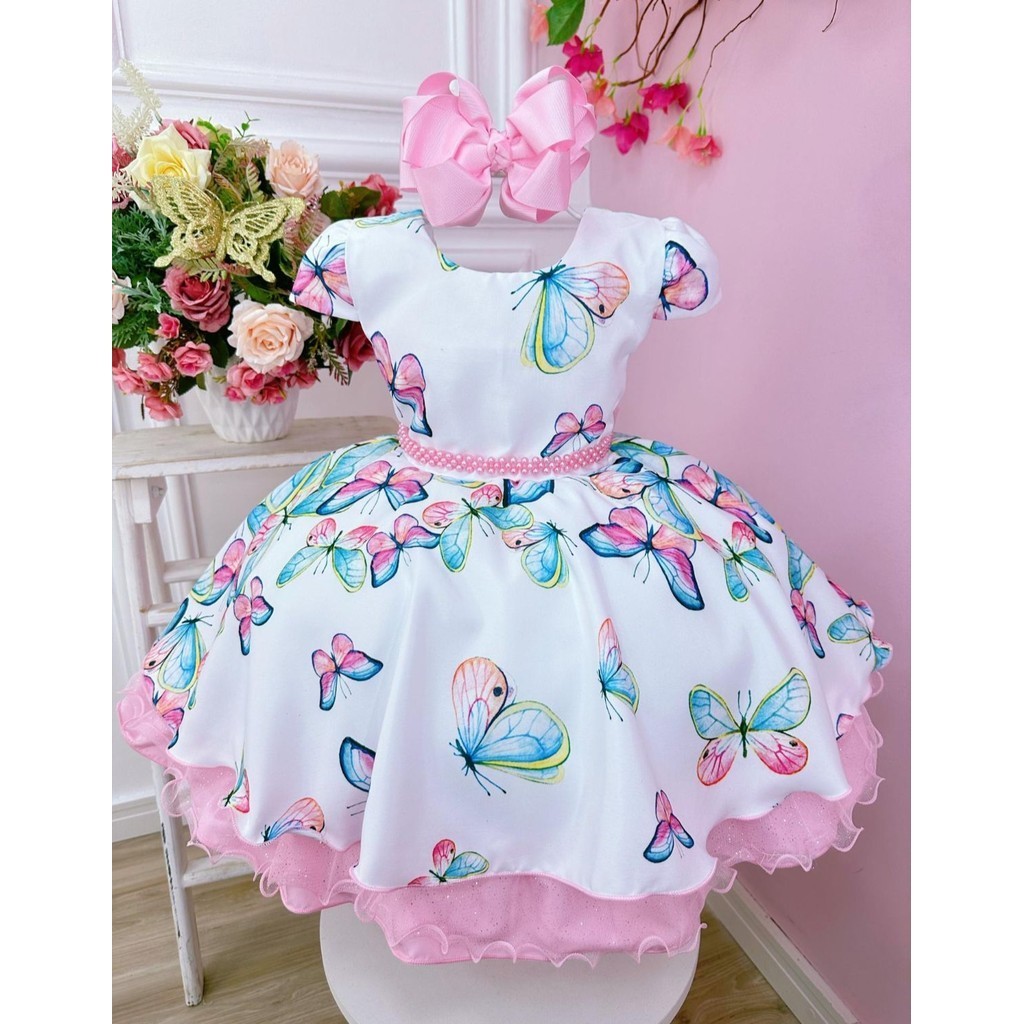 Vestido festa infantil jardim encantado bosque luxo a anos