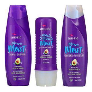 Aussie Kit Shampoo + Condicionador 360ml+máscara Moist 236ml
