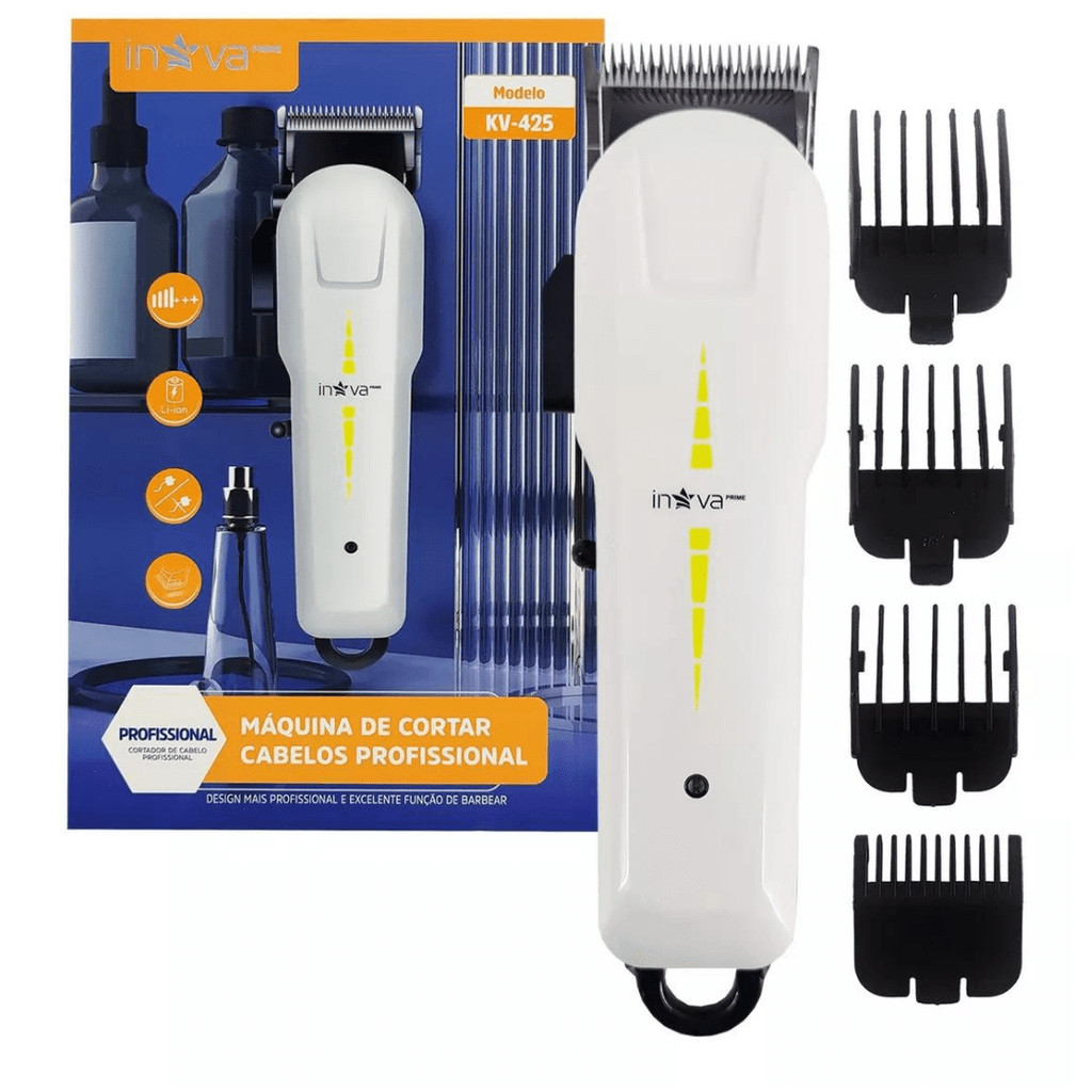 Máquina cortador cabelo barbeador sem fio profissional bivolt