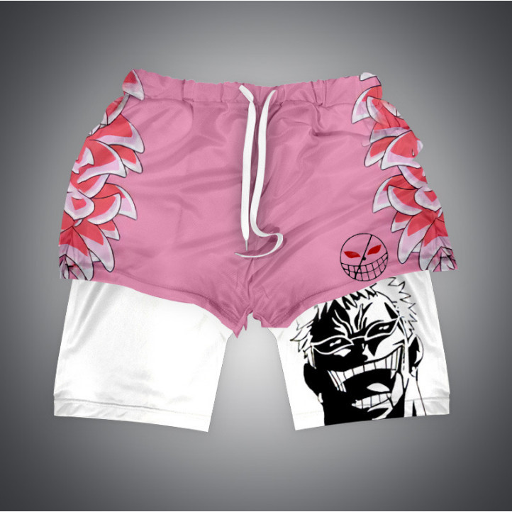 Calções 3D Impressos De Dupla Camada Para Roupas Casuais , Confortáveis E Esportivas