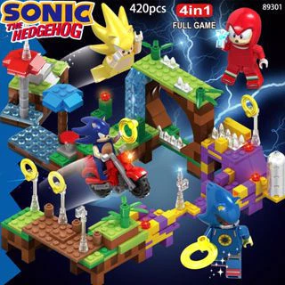 4em1 Sonic The Hedgehog Scene Model Building Blocks Brinquedos Montados Para Crianças