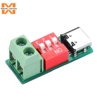5V/9V/12V/15V/20V Tipo C PD QC Trigger DC Módulo De Potência De Tensão Ajustável Ajuste De Carregamento Rápido Decoy