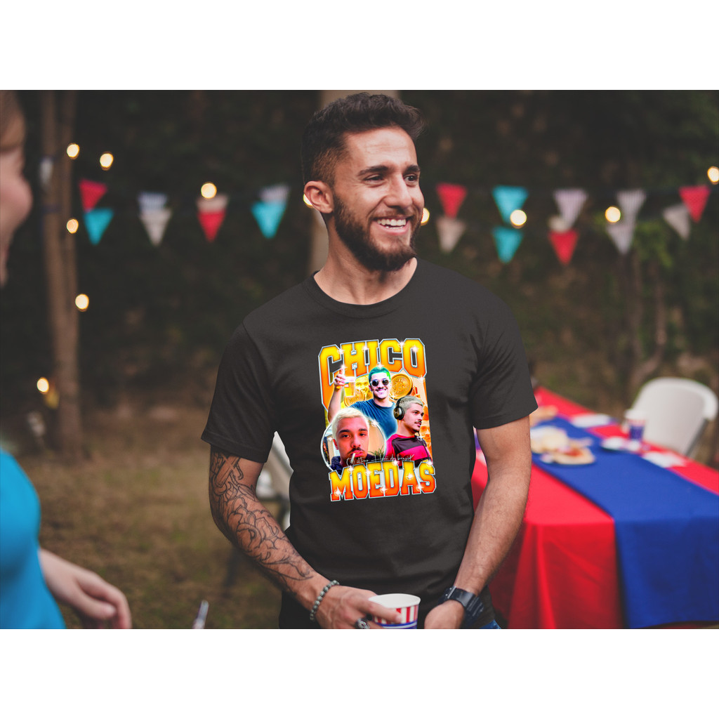 Camiseta Chico Moedas Bitcoin Influencer Personalizada Estampada - Melhora  o Preço