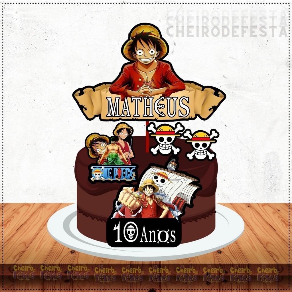 Topo de Bolo Personalizado / Topper One Piece