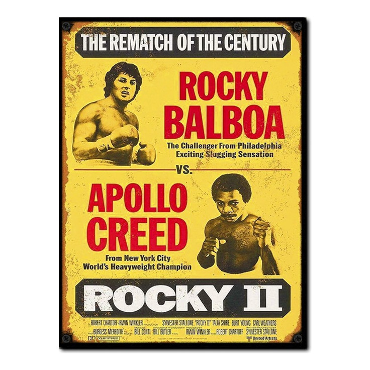 Placa Quadro Decorativo Vintage Rocky Balboa Boxeo Gym 20X28 CM Vintage MDF 20X28 CM