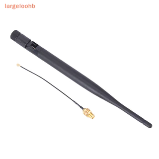 [largeloohb] 6dBi 2.4GHz 5GHz Antena WiFi RP-SMA De Banda Dupla + 1x 12cm Cabo IPEX U.fl N8S5