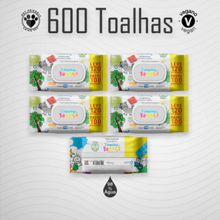 05 Lenços/Toalhas Umedecidos Turminha da Bagunça Ultra Care - 120 Unidades 20X13 CM Com Tampimha