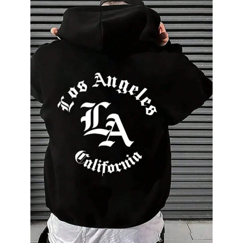 Blusa De Frio Canguru Capuz Moletom los angeles LA Streetwear Casaco ...