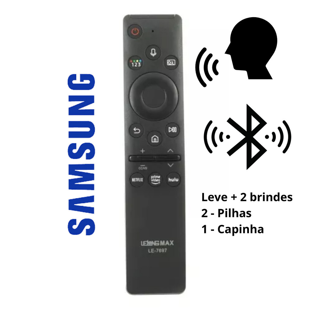 Controle Remoto Compatível Para Tv Smart Netflix Hulu + Voz