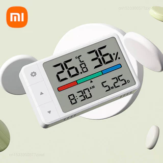 Termômetro Xiaomi MiaoMiaoCe Higrômetro Estação Meteorológica Medidor De Umidade Relógio Multifuncional Para Sensor De Temperatura Doméstica