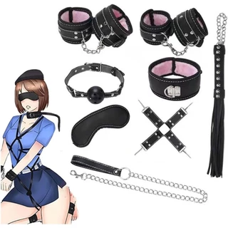 KIT BDSM COURO Lingerie gótica, ferramentas de treino esportivo de tamanho ajustável para cosplay de anime