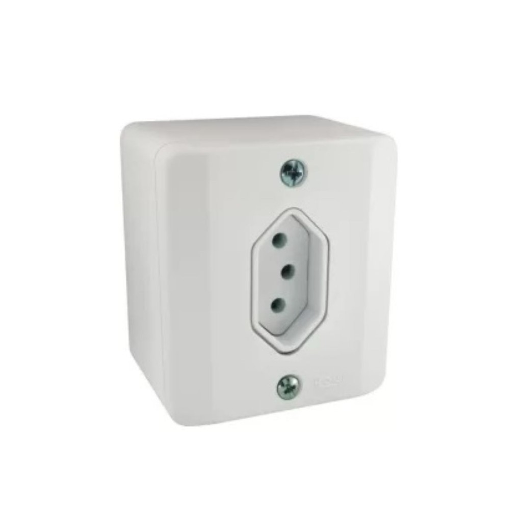 Tomada Sobrepor 20A 2P+T Branca - Radial
