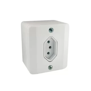 Tomada Sobrepor 20A 2P+T Branca - Radial