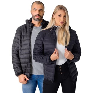 Jaqueta Feminina Puffer Bobojaco Capuz Nylon Impermeável