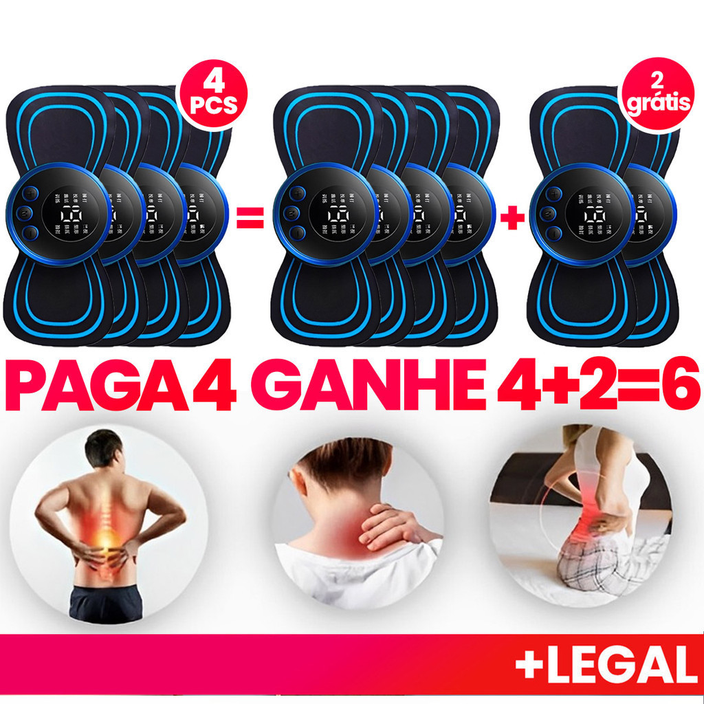 Compre 4 ganhe 2 grátis Mini Massageador Relaxante Muscular Portátil Elétrico Recarregável