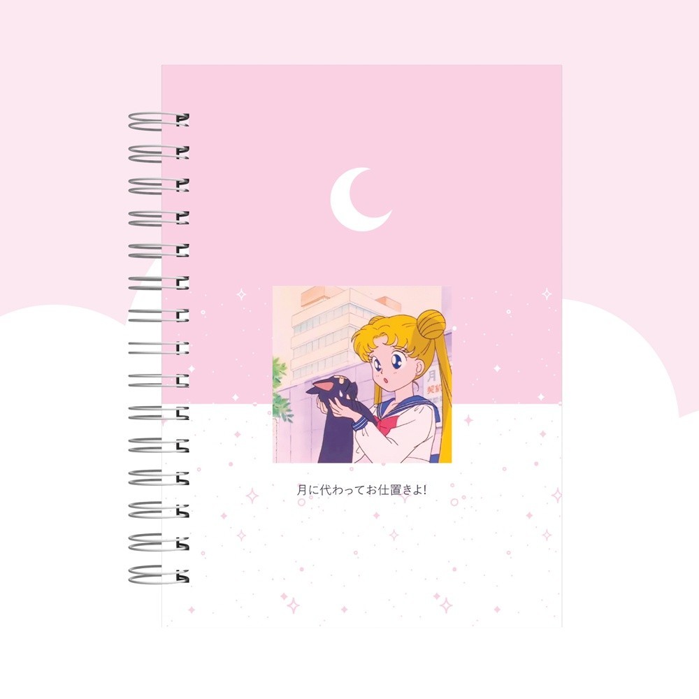 Caderno Sailor Moon Rosa Claro A5 100 folhas Offset 90g | Shopee Brasil